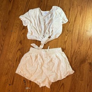 Princess Polly Beach House Tie Front Top with Matching Shorts